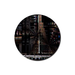 Blacktechnology Circuit Board Electronic Computer Rubber Coaster (round)  by BangZart