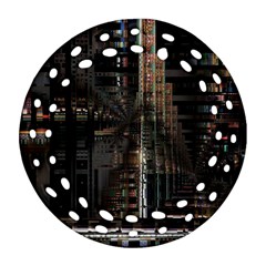 Blacktechnology Circuit Board Electronic Computer Round Filigree Ornament (two Sides) by BangZart