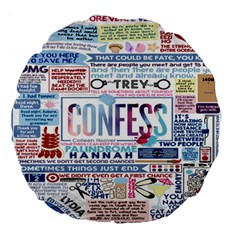 Book Collage Based On Confess Large 18  Premium Round Cushions by BangZart