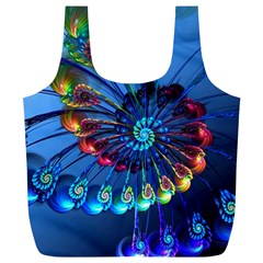 Top Peacock Feathers Full Print Recycle Bags (l) 