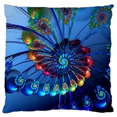 Top Peacock Feathers Standard Flano Cushion Case (two Sides)