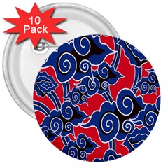 Batik Background Vector 3  Buttons (10 Pack)  by BangZart