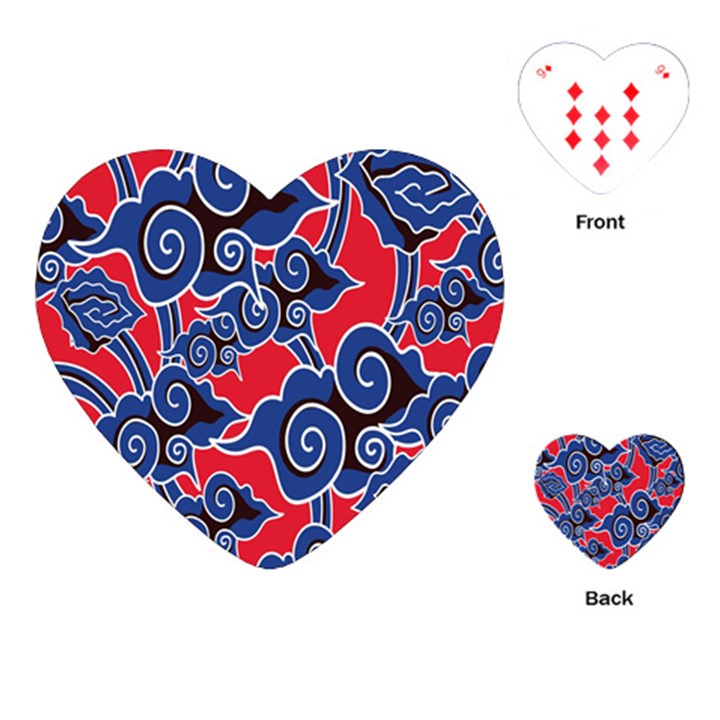 Batik Background Vector Playing Cards (Heart) 