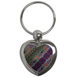 Batik Art Pattern  Key Chains (Heart)  Front