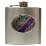 Batik Art Pattern  Hip Flask (6 oz) Front