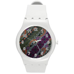 Batik Art Pattern  Round Plastic Sport Watch (m) by BangZart