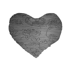 Embossed Rose Pattern Standard 16  Premium Heart Shape Cushions
