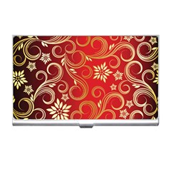 Golden Swirls Floral Pattern Business Card Holders by BangZart