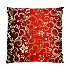 Golden Swirls Floral Pattern Standard Cushion Case (one Side) by BangZart