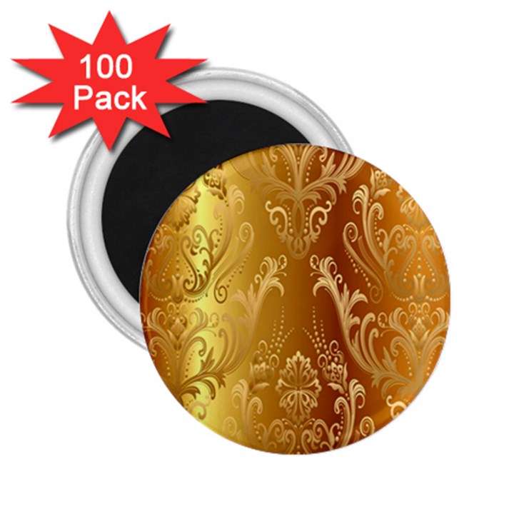 Golden Pattern Vintage Gradient Vector 2.25  Magnets (100 pack) 