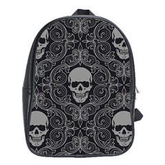 Dark Horror Skulls Pattern School Bags (xl)  by BangZart