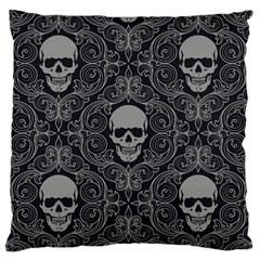 Dark Horror Skulls Pattern Large Flano Cushion Case (two Sides)