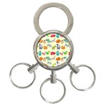 Group Of Funny Dinosaurs Graphic 3-Ring Key Chains Front