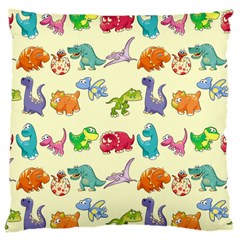 Group Of Funny Dinosaurs Graphic Large Cushion Case (one Side) by BangZart