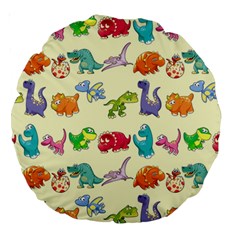 Group Of Funny Dinosaurs Graphic Large 18  Premium Round Cushions