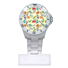 Group Of Funny Dinosaurs Graphic Plastic Nurses Watch