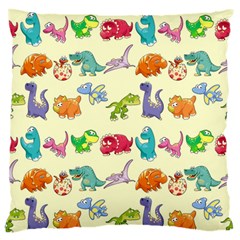 Group Of Funny Dinosaurs Graphic Large Flano Cushion Case (one Side) by BangZart