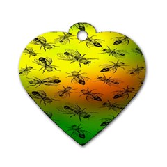 Insect Pattern Dog Tag Heart (two Sides) by BangZart