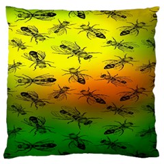 Insect Pattern Large Flano Cushion Case (two Sides)