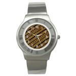 Traditional Art Indonesian Batik Stainless Steel Watch Front