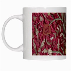 Crewel Fabric Tree Of Life Maroon White Mugs by BangZart