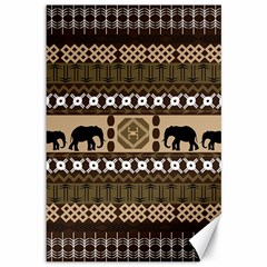 Elephant African Vector Pattern Canvas 12  X 18   by BangZart