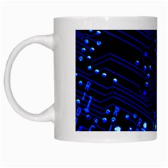 Blue Circuit Technology Image White Mugs by BangZart