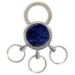 Blue Circuit Technology Image 3-ring Key Chains by BangZart