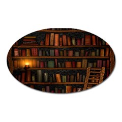 Books Library Oval Magnet