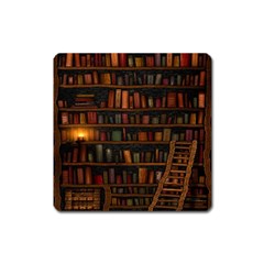 Books Library Square Magnet by BangZart