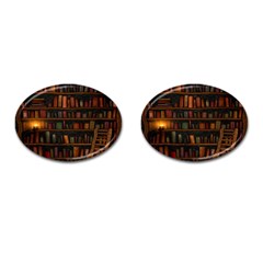 Books Library Cufflinks (oval) by BangZart