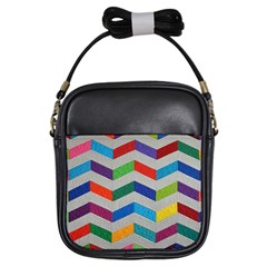 Charming Chevrons Quilt Girls Sling Bags by BangZart