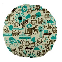 Telegramme Large 18  Premium Round Cushions by BangZart