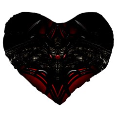 Black Dragon Grunge Large 19  Premium Flano Heart Shape Cushions