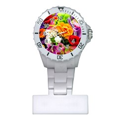 Colorful Flowers Plastic Nurses Watch