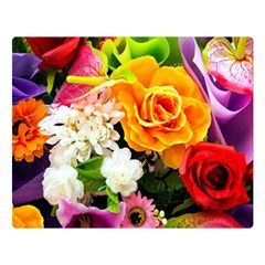 Colorful Flowers Double Sided Flano Blanket (large) 