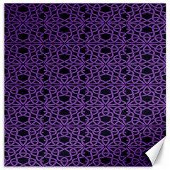 Triangle Knot Purple And Black Fabric Canvas 12  X 12   by BangZart