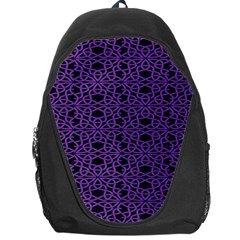 Triangle Knot Purple And Black Fabric Backpack Bag by BangZart