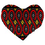 Toraja Traditional Art Pattern Large 19  Premium Heart Shape Cushions Front