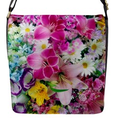 Colorful Flowers Patterns Flap Messenger Bag (s)