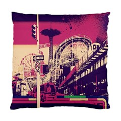 Pink City Retro Vintage Futurism Art Standard Cushion Case (two Sides) by BangZart