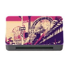 Pink City Retro Vintage Futurism Art Memory Card Reader With Cf