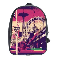 Pink City Retro Vintage Futurism Art School Bags (xl) 