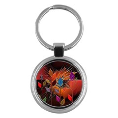 Colorful Leaves Key Chains (round) 