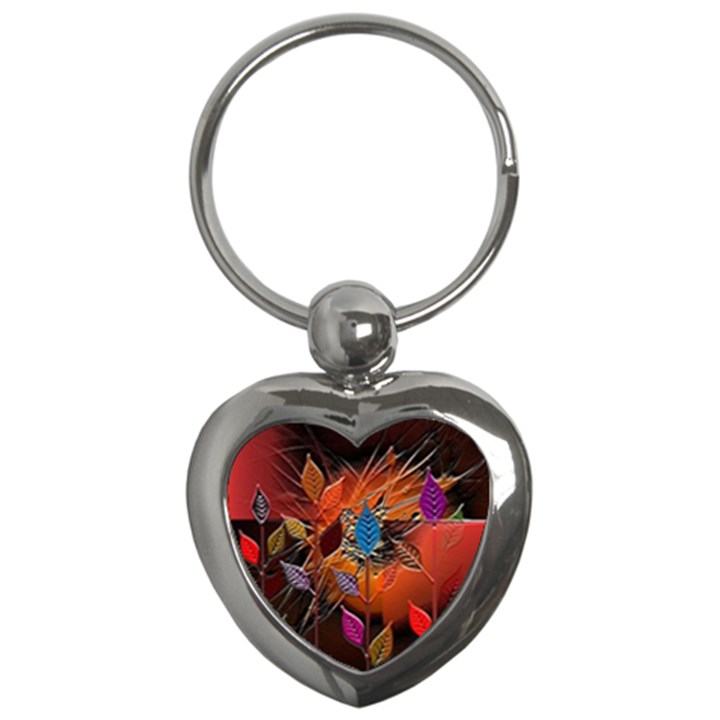 Colorful Leaves Key Chains (Heart) 