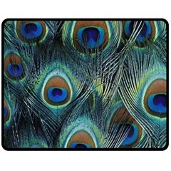 Feathers Art Peacock Sheets Patterns Double Sided Fleece Blanket (medium) 