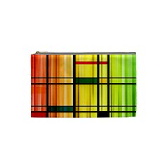 Line Rainbow Grid Abstract Cosmetic Bag (small) 