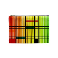 Line Rainbow Grid Abstract Cosmetic Bag (medium)  by BangZart