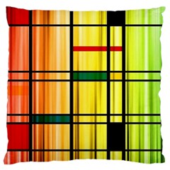 Line Rainbow Grid Abstract Large Cushion Case (two Sides) by BangZart