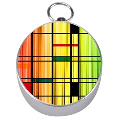 Line Rainbow Grid Abstract Silver Compasses